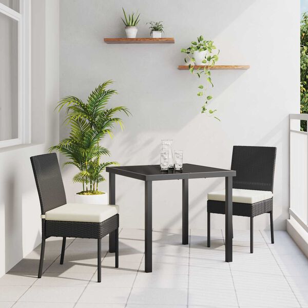 vidaXL Ensemble de salle &agrave; manger pour jardin 3 pcs Noir