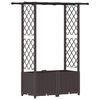 vidaXL Lit &Eacute;lev&eacute; avec Treillis et Toit Marron 124,5 x 40 x 136 cm PP