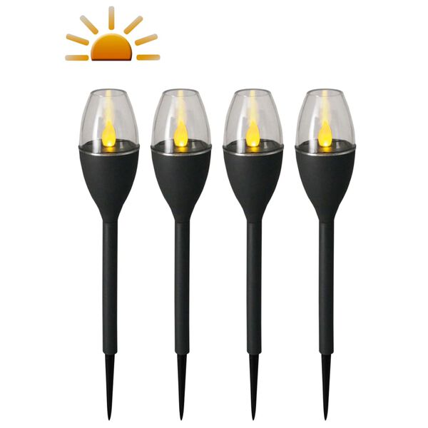 Luxform Lampe LED solaire &agrave; piquet de jardin Jive 4 pcs Gris 41466