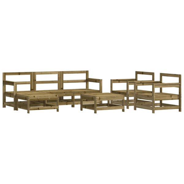 vidaXL Salon de jardin 7 pcs bois de pin impr&eacute;gn&eacute;
