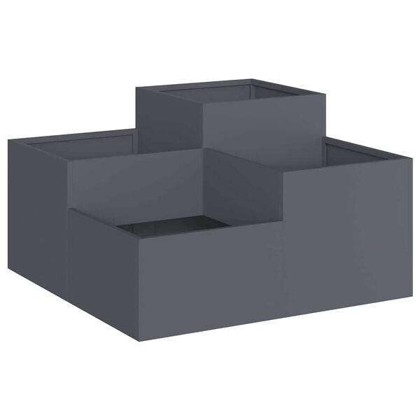 vidaXL Cache-pot de jardin Anthracite 100 x 100 x 48 cm Acier