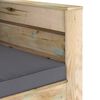 vidaXL Salon de jardin 2 pcs avec coussins Bois impr&eacute;gn&eacute; de vert