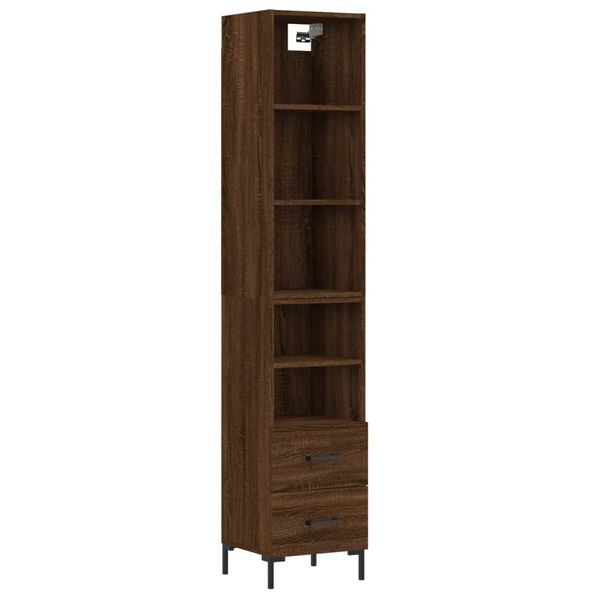 vidaXL Buffet haut Ch&ecirc;ne marron 34,5x34x180 cm Bois d'ing&eacute;nierie