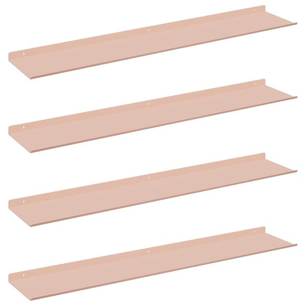 vidaXL &Eacute;tag&egrave;re flottante 4 pcs Rose 100 x 18 x 2,5 cm Acier