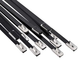 vidaXL Attache de c&acirc;ble 12 pc 4,6 x 300 mm Noir