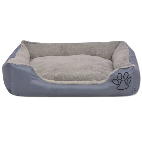 vidaXL Lit pour chiens avec coussin rembourr&eacute; Taille XL Gris