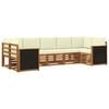 vidaXL Ensemble de canap&eacute;s d'ext&eacute;rieur 7 pc 7 place Naturel et Cr&egrave;me