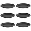 vidaXL Plateau &agrave; fleurs rond 6 pc Noir &Oslash; 23,5 x 2,5 cm Plastique