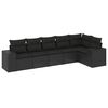 vidaXL Salon de jardin 6 pcs avec coussins noir r&eacute;sine tress&eacute;e
