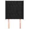 vidaXL Tête de lit avec oreilles Noir 83x16x118/128 cm Velours