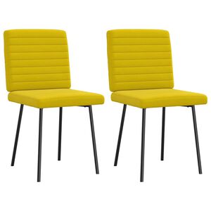 vidaXL Chaises &agrave; manger lot de 2 Jaune Velours