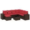 vidaXL Ensemble de canap&eacute; de jardin 8 pcs avec coussins marron r&eacute;sine tress&eacute;e