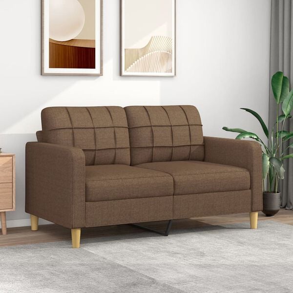 vidaXL Canapé à 2 places Marron 140 cm Tissu