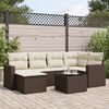vidaXL Salon de jardin avec coussins 7 pcs marron r&eacute;sine tress&eacute;e