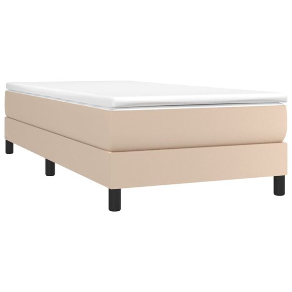 vidaXL Sommier à lattes de lit avec matelas Cappuccino 90x190 cm