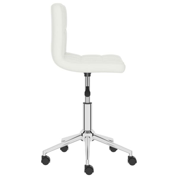 vidaXL Chaise pivotante de salle &agrave; manger Blanc Similicuir