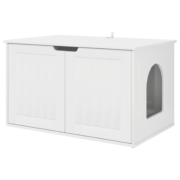vidaXL Maison pour chat Blanc Brillant 85 x 55 x 50,5 cm