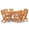 vidaXL Mobilier &agrave; d&icirc;ner d'ext&eacute;rieur pliable 7 pcs Bois d'eucalyptus