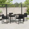 vidaXL Ensemble de salle &agrave; manger pour jardin 5 pcs Noir polyrotin