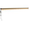 vidaXL Auvent r&eacute;tractable automatique jaune et blanc 5x3 m