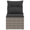 vidaXL Chaise de jardin sans accoudoirs avec coussins gris poly rotin
