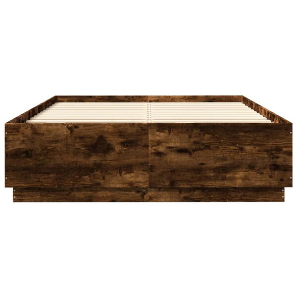 vidaXL Cadre de lit sans matelas chêne fumé 150x200 cm