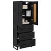 vidaXL Haut Armoire Ch&ecirc;ne noir 69,5 x 34 x 180 cm Bois d'ing&eacute;nierie