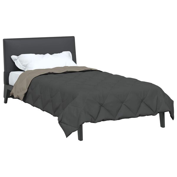 vidaXL Duvet d'&eacute;t&eacute; simple Gris clair et anthracite 220 x 140 cm