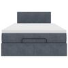 vidaXL Lit ottoman avec matelas et LED gris fonc&eacute; 120x190cm