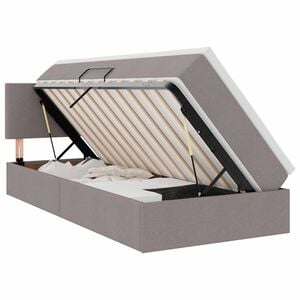 vidaXL Lit de rangement LED avec matelas Taupe 90 x 190 cm Tissu