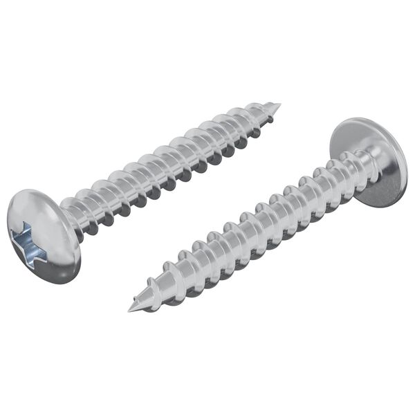 vidaXL Vis en bois 2 pcs Argent&eacute; M4 x 28 mm Fer