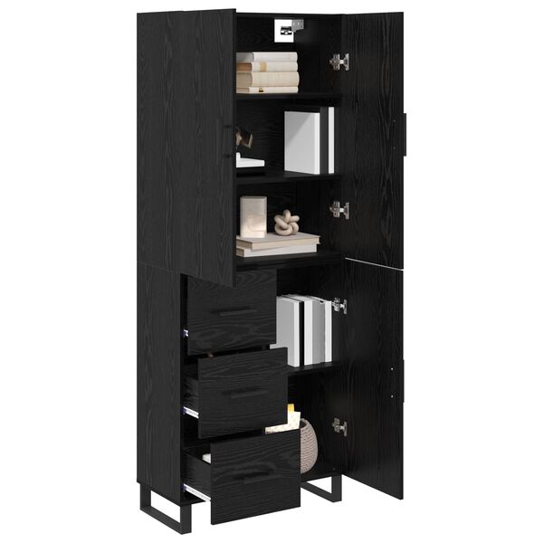 vidaXL Haut Armoire avec tiroir 2 pcs Ch&ecirc;ne noir 69,5 x 34 x 180 cm