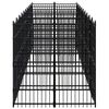 vidaXL Chenil d'ext&eacute;rieur pour chiens Acier 18,43 m&sup2;