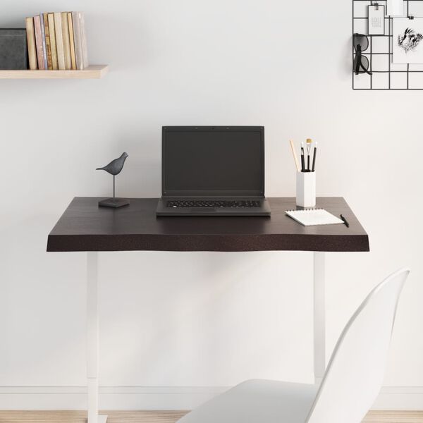 vidaXL Dessus de table bois massif trait&eacute; bordure assortie