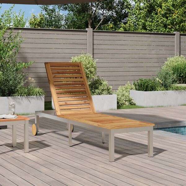 vidaXL Transat 1-personne Marron 207 x 58 x 35cm Bois d'acacia massif