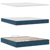 VidaXL Cadre de lit ottoman avec matelas bleu fonc&eacute; 180x200 cm velours