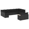 vidaXL Salon de jardin 12 pcs avec coussins noir r&eacute;sine tress&eacute;e