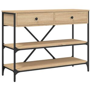 vidaXL Table console avec tiroirs et &eacute;tag&egrave;res ch&ecirc;ne sonoma