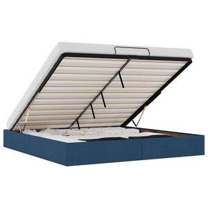 VidaXL Cadre de lit ottoman sans matelas bleu 160x200 cm tissu