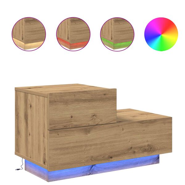 vidaXL Cabinet de chevet avec tiroir Ch&ecirc;ne artisanal 70 x 36 x 40,5 cm