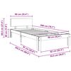 vidaXL Cadre de lit Cire marron 90 x 200 cm Bois de pin massif