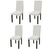 vidaXL Housse de chaise droite extensible 4 pcs Cr&egrave;me