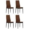 vidaXL Chaises &agrave; manger lot de 4 marron tissu