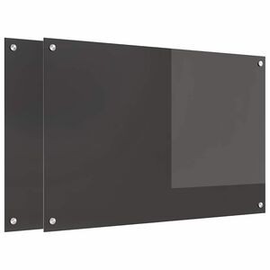 vidaXL Protection de cuisine 2 pcs Gris foncé 90 x 60 cm verre trempé