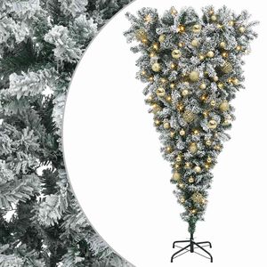 vidaXL Arbre de No&euml;l artificiel &agrave; branches articul&eacute;es &agrave; l'envers