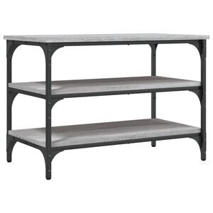vidaXL Banc &agrave; chaussures sonoma gris 70x38,5x49 cm bois d'ing&eacute;nierie