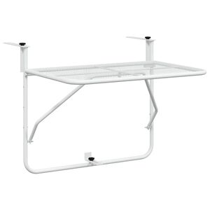 vidaXL Table de balcon Blanc 60x40 cm Acier