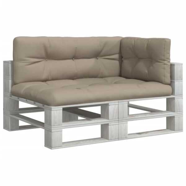 vidaXL Coussins de palette lot de 3 taupe tissu