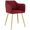 vidaXL Chaises &agrave; manger lot de 6 rouge bordeaux velours
