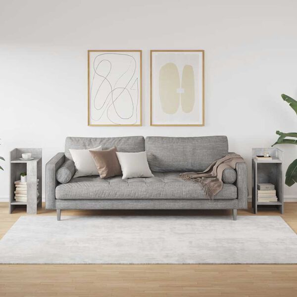 vidaXL Tables d'appoint 2 pcs avec étagère gris béton 25,5x27x60 cm